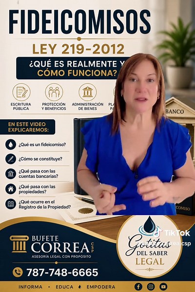 🤔 ¿Qué es REALMENTE un fideicomiso? La respuesta te puede sorprender. Muchas personas escuchan hablar de fideicomisos, pero no saben exactamente qué son ni cómo funcionan. De hecho, una seguidora me hizo una pregunta excelente: 👉 ¿Quién crea un fideicomiso? 👉 ¿Es un contrato? 👉 ¿Es una escritura? 👉 ¿Qué pasa con las cuentas bancarias? 👉 ¿Qué ocurre con una casa cuando se transfiere a un fideicomiso? En este video explico, en términos sencillos, qué es un fideicomiso en Puerto Rico, cómo se