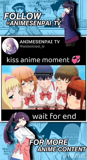 kiss anime moment 💞 Anime : worlds end harem