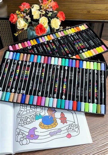 Vibrant Watercolor and Acrylic Markers for Kids