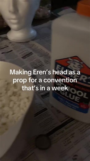 I ain’t posting this if he turns out poopoo doopoo It’s day two when I’m posting this and he’s looking good so far 🥹 | #cosplay #cosplayprop #prop #erenjaeger #attackontitan