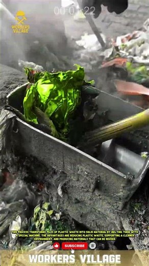 ♻️ Plastic Waste Processing into New Material #workersvillage #industrialmachine #process #plastic