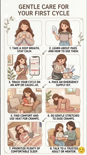 What To Do On Your First Period ✅#periodtips #firstperiod #menstrualhealth