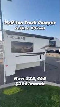 Half-ton truck camper for 6.5ft to 8ft truck bed | Lance Squire SQ805 #truckcamper #lancecamper
