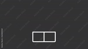 Differentiation white line animation. Different geometric figures falling into box animated icon. Product features. Isolated illustration on dark background. Transition alpha video. Motion graphic Stock Video