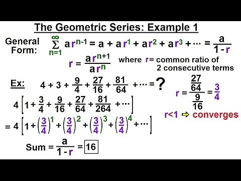 Calculus 2: Infinite Sequences and Series (37 of 62) The Geometric Series: Example 1