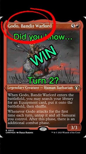 Godo Bandit Warlord turn 2 WIN!