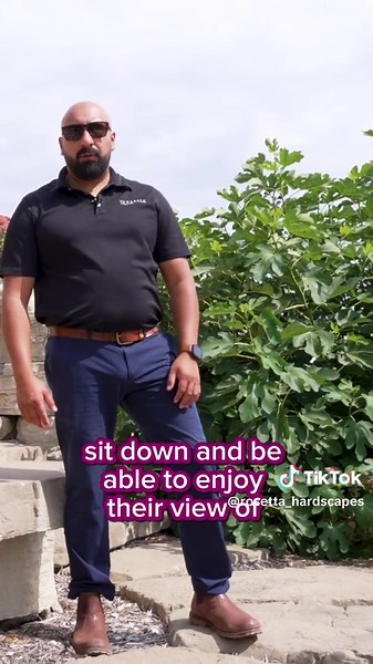 See the creative possibilities with Outcropping blocks ✨ #rosettahardscapes #hardscapes #tips #landscape #concrete #contractor #retainingwall #patio #trending #fyp