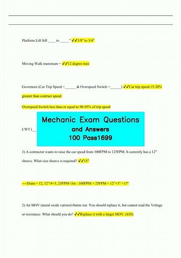 Mechanic Exam Questions and Answers 100 Pass1699 video