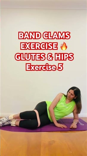 BAND CLAMS EXERCISE 🔥 GLUTES & HIPS Exercise 5 #trending #homeworkout #fitnessmotivation