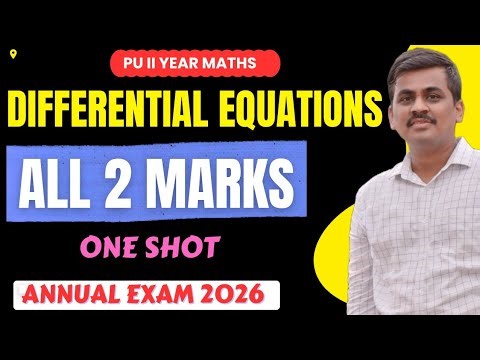 Differential Equation all 2 marks important questions || all 2 marks question differential equation