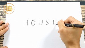 How to draw HOUSE using How to turn words into a cartoon | Dr.NGO