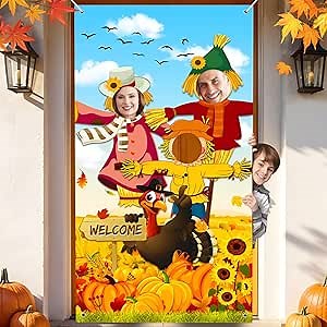 Premium Fall Photo Backdrop, Backdrops for Photography, Classic Design, HQ Fabric, HD Printing, Funny Festival Games, Perfect Photo Props for Fall Thanksgiving Birthday Festival Party Decorations