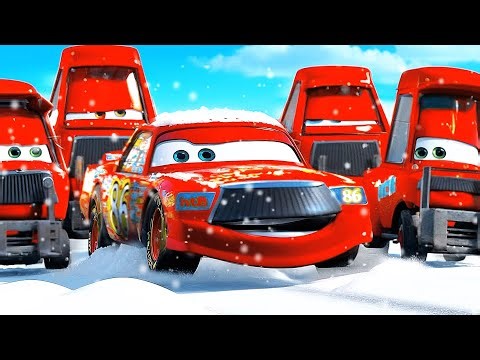 Chick Hicks Rust-eze & his Team painted RED to win Lightning McQueen in Snow in Winter | Pixar Cars