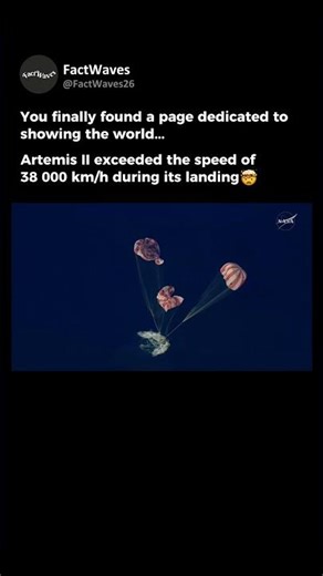 ARTEMIS II Landing Speed Was Insane🤯 #shorts