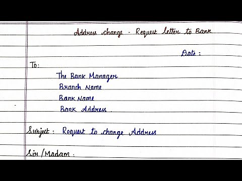 Address Change| Formal Request Letter to Bank| Simple writing