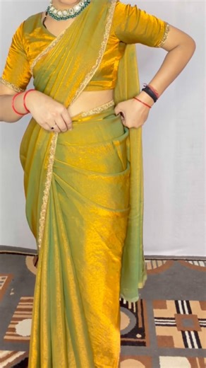 How to Attractive look in latest silk saree draping tutorial for beginners #saree#drape#fashion#look