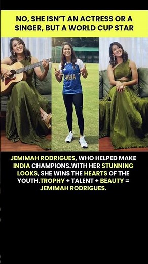 JEMIMAH RODRIGUES, WHO HELPED MAKE INDIA CHAMPIONS.WITH HER STUNNING LOOKS