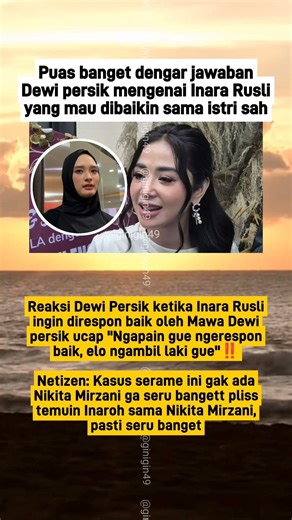 DEWI PERSIK PUAS USAI INARA RUSLI....‼️#kehidupan #beritaterkini #quotes