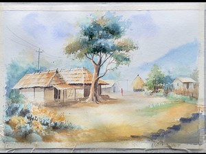 148K views · 1.7K reactions | Watercolour landscape painting #watercolour #landscape #painting #scenery #art #drawing #indianvillage | Paintings | Facebook