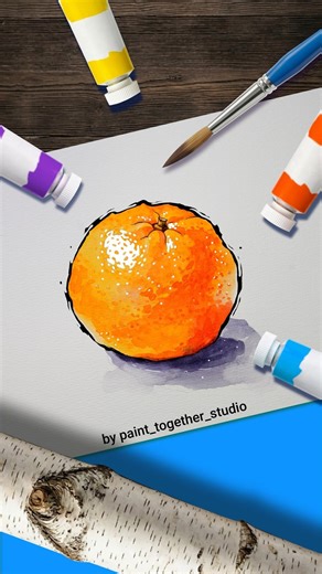 How to Paint a Juicy Watercolor Orange | Step-by-Step Tutorial 🍊✨