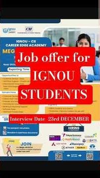 IGNOU CAMPUS PLACEMENT 😃 #ignou