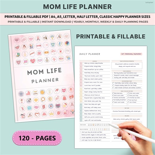 Mom Life Planner Printable | Busy Mom Family Organizer Schedule | Home Management Task Binder A4 A5 Bundle - Etsy