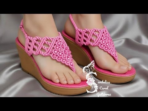 Pink Boho, Plataformas de Macramé Paso a Paso , tallas grandes 