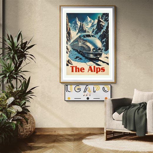 Lokomotive Druck , Art Deco Retro-Futurismus Art Deco Industrie Posterdruck Reise silber Zug - Etsy.de