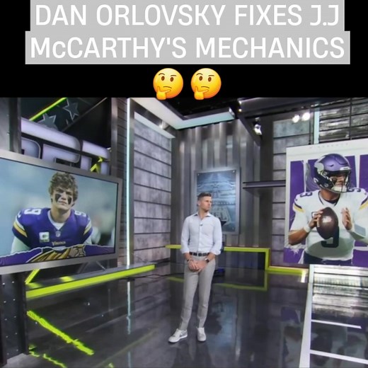 129K views · 937 reactions | Dan Orlovsky fixed JJ McCarthy on NFL Live (ESPN) this week with three mechanical tweaks. 1. Shorten Base 2. Tilt Shoulder 3. Rotate Hips "I'm a little bit more encouraged because those are correctable things." | Minnesota Sports Fan | Facebook