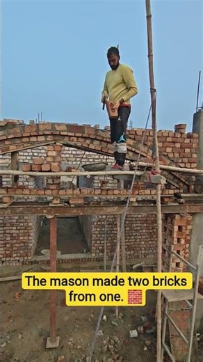 How to make two bricks from one brick #work #tricks #youtubeshorts