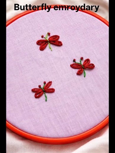 butterfly stitch hand embroidery 🪡#shorts​ #viral​ #trending​ #new​ #foryou​ #video​ #lazydezy
