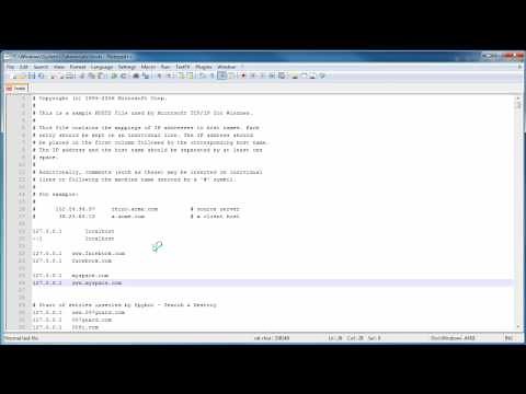 Block access to certain websites using the HOSTS file in Windows