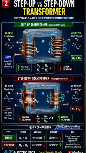 Step-Up vs Step-Down Transformer Explained | What's the Difference? ⚡ | AZ Electronics