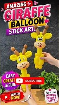 Make a Cute Balloon Giraffe Animal Step by Step #balloon #balloonart #princessparty #magicballoons