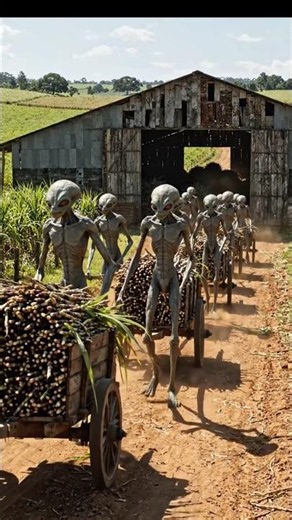 Alien Farmers Harvest a Giant Sugarcane Field!
