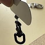 360° Rotating Phone Tether Tab & Lanyard Connector, 44lbs Stainless Steel Phone Clip, Universal Swivel Adapter for Straps, No-Adhesive Case Insert (Black+Black)