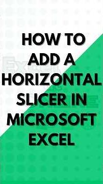 How to add a horizontal slider in #microsoftexcel