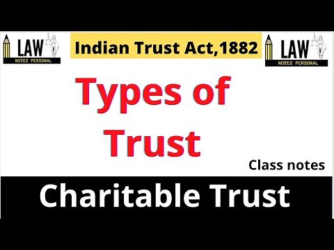 Different Types Of Trust | Charitable Trust | Indian Trust Act 1882 | Classification Of Trust |