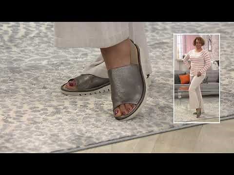 The Flexx Leather Peep Toe Sandals - Shoreline on QVC
