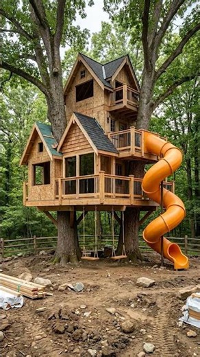 Luxury Multi Level Treehouse with Epic Slide