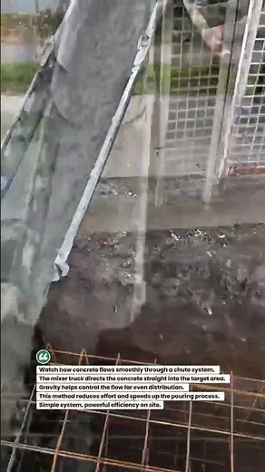 Concrete Chute Pouring System Fast Flow! #construction #concrete #tools