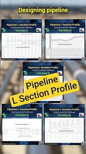 Pipeline L-Section Software Excel to AutoCAD #autocad #excel #longitudinal #shorts