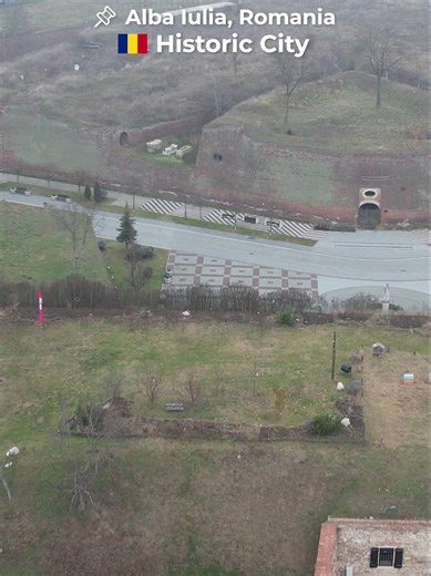 Alba Iulia Military Architecture Aerial Aerial focus on Vauban-style fortress design. #albaiulia #romania #dronevideo #vauban #travel