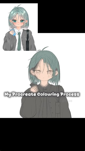 How to colour in Procreate #procreate #drawingprocess #colouring #animegirl #illustration #mangagirl