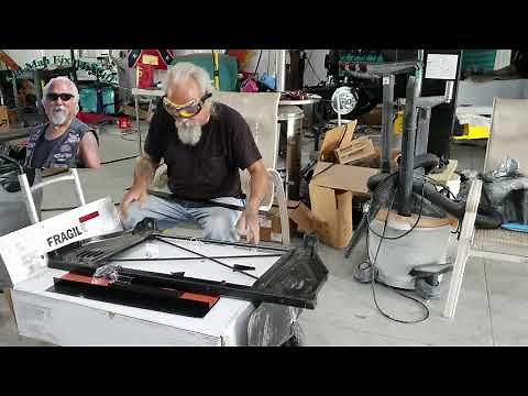 US-Radiator 55-57 Chevy Truck Radiator and fan shroud setup