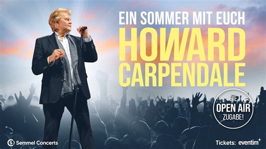 Howard Carpendale setzt seine Abschiedstournee im Sommer 2026 mit einer besonderen Zugabe unter freiem Himmel fort. 🌞 In einigen der schönsten Open-Air-Locations Deutschlands könnt ihr seine größten Hits, emotionalen Balladen und jede Menge Gänsehautmomente erleben. Ein Sommer voller Musik, Erinnerungen und Dankbarkeit! 🎶 🎟️ Schnappt euch eure Tickets an allen bekannten Vorverkaufsstellen und online unter https://bit.ly/HowardCarpendale-EINSOMMERMITEUCH–2026 | Semmel-Concerts