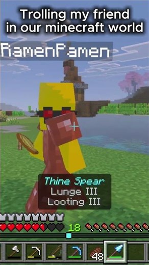 Trolling my friend in Minecraft