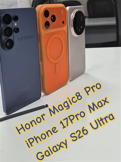 Auto Framing التتبع التلقائي Honor Magic8 Pro vs iPhone 17Pro Max vs Galaxy S26 Ultra #samsung #adel4tech #honor #iphone #apple