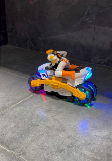 Auto-Rotating Electric Motorcycle Toy with Lights and Music