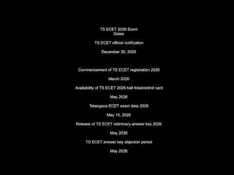 TS ECET 2026 Offical notification # Exam Date # 120 days preparation, 4 months left important Dates